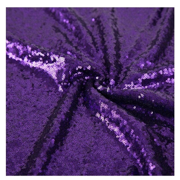 1pcTABLECLOTH special occasions/party Purple sequined round size50"Lx50"W  NWOT - Picture 2 of 4